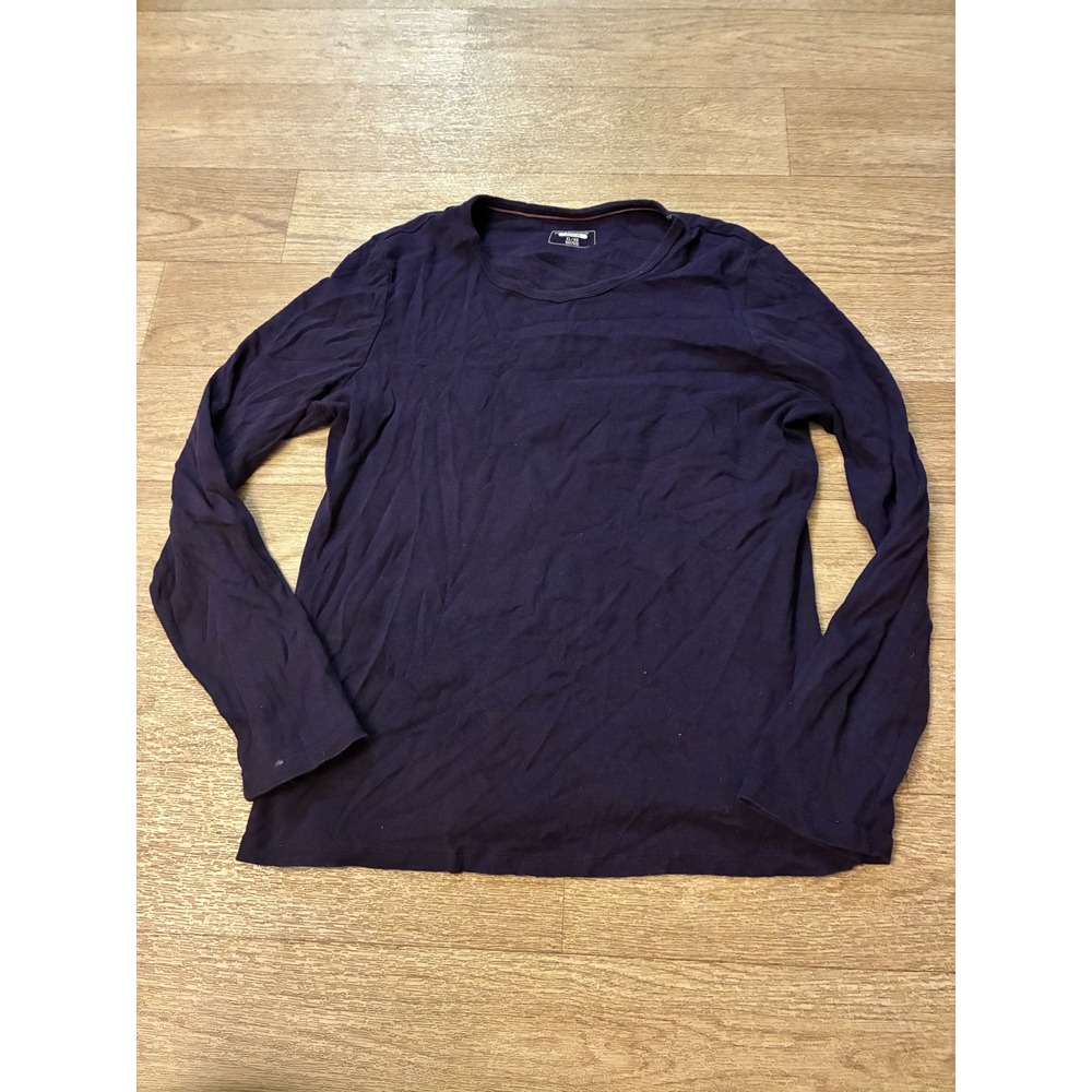St Johns Bay Classic Tee Womens XL Purple Long Sleeve Crew Neck Cotton Shirt